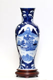 青花山水風景花瓶 (康熙年製款)